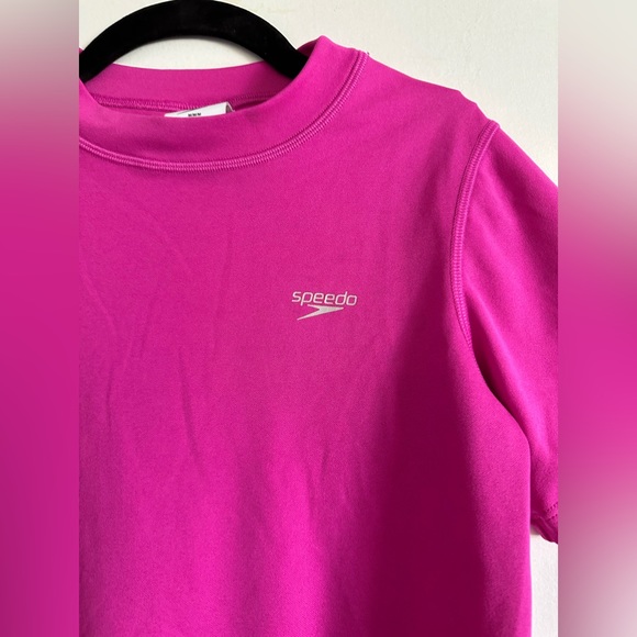 Speedo Girls Pink UV Protection Water Short Sleeve Tee Size Medium (10) EUC - Picture 2 of 6